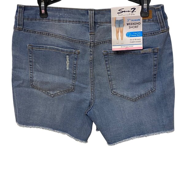 Seven7 Womens 5" Inseam Denim‎ Shorts Fray Hem Comfort Stretch Size 6 NWT - Picture 4 of 9